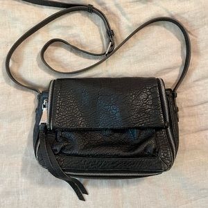 Black leather crossbody bag
